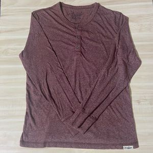 Lucky Brand Men’s Maroon Henley Long Sleeve Shirt